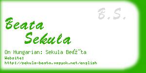 beata sekula business card